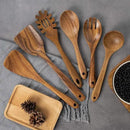 AIUHI 10 Pack Wooden Spoons for Cooking, Teak Wood Kitchen Utensils Set for Non Stick Use, Spatula Set for Stirring, Baking, Non Stick Wooden Utensils for Kitchen by CozyNest Decor