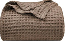 PHF Ultra Soft Waffle Weave Blanket Queen Size 90"x 90"- Washed Lightweight Breathable Cozy Woven Blanket for Bed - Aesthetic Decor for Couch Bedding Sofa Home Car - Cocoa Brown by CozyNest Decor