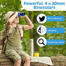 12 Pcs Kids Binoculars - Shock Proof, Folding, Small Telescope for Age 3-12 Boys & Girls - Educational Learning Binoculars for Hunting, Bird Watching, Camping & Outdoor by TinyTreasures Baby Boutique