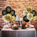 TONIFUL 4 Set Black Gold Balloon Stand Kit for Birthday Decorations for 70th,Balloon Centerpieces for Table Party Decorations Cheers to 70 Years Old Birthday for Men and Women by TinyTreasures Baby Boutique