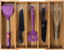 Utoplike Acacia Kitchen Drawer Organizer Expandable, Large Utensils and Cutlery Tray, Adjustable Silverware Divider for Knives Flatware by CozyNest Decor