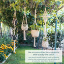 Nook Theory 4-Pack Macrame Plant Hanger - with 8 Ceiling Hooks - Hanging Planter Indoor Outdoor - Hanging Plant Holder - Decorative Bohemian Plant Hangers - Hanging Plants (Caramel)
