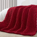 Carriediosa Chunky Knit Throw Blanket 50" X 60", 100% Hand Made Large Chenille Loop Yarn Soft Fluffy Throws for Couch Sofa Bed, Big Crochet Cozy Heavy Thick Cable Woven Blankets, Red by CozyNest Decor