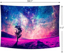 Delur Tree in Galaxy Tapestry Planet Cosmic Outer Space Universe Starry Sky Wall Hanging Tapestry Psychedelic Forest Nature Landscape Headboard for Bedroom Living Room Home Decor (51.2" x 59.1") by CozyNest Decor