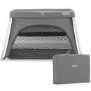 HARPPA Travel Crib with Comfy Mattress, Lightweight Portable Crib Requires No Assembly, Foldable Pack and Play for Baby and Toddlers, Compact Play Yard with Bed,Gray by TinyTreasures Baby Boutique