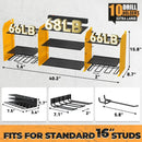 Upgrade Large Power Tool Organizer Wall Mount with Charging Station Tool Storage Rack with 6.5FT Power Strip 10 Drill Holder and Storage Rack for Garage Organization by GreenHaven Gardens