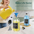 Moforoco Liquid Laundry Detergent Dispenser with Bamboo Tray, 2 Pack 64 Oz Plastic Laundry Soap Dispenser, Fabric Softener Dispenser with Pump and Labels for Laundry Room Decor and Organization by CozyNest Decor