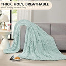 L'AGRATY Chunky Knit Blanket Throw: 60''x80'' Chenille Chunky Knitted Throw Blanket for Bed Couch - Handmade Thick Big Cable Knit Blanket - Large Crochet Rope Blanket for Home Decor(Mint Green) by CozyNest Decor