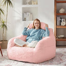 Bean Bag Chair for Adults with Pillow,Oversized Bean Bag Couch Chairs for Adults,Giant Lazy Couch Sofa Chairs with Filler,Large Reading Chair for Living Room Bedroom,Pink by CozyNest Decor