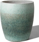 Emissary Bullet 18 in. Coastal Splash Ceramic Round Planter (18 in. L x 18 in. W x 21 in. H) with Drainage Hole by CozyNest Decor