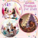 6 Pack Sleepovers Teepee Tent for Kids Bulk with Mattress Sheet Light,Natural Cotton Washable Indoor Play Tent for Birthday Slumber Party Girls Boys Pajama Movie Night Supplies(Pink, Purple, White) by TinyTreasures Baby Boutique