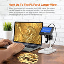 Elikliv Microscope, LCD Digital Coin Microscope 1000x, Coin Magnifier with 8 Adjustable LED Lights, PC View Compatible with Windows/MacBook, EDM4, 4.3-Inch by TinyTreasures Baby Boutique
