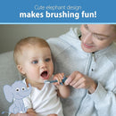 Dr. Brown's Infant-to-Toddler Training Toothbrush Set, Blue Elephant with Fluoride-Free Apple Pear Baby Toothpaste, 0-3 years by TinyTreasures Baby Boutique