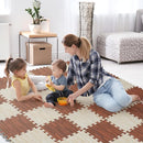 Skyweaver 12 Tiles Soft Non-Toxic Baby Play Mat for Floor EVA Foam Jigsaw Puzzle Play Mat, Interlocking Squares with 0.6inch for Babies, Toddlers & Kids Gym, Nursery, Playroom, White by TinyTreasures Baby Boutique