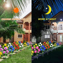 Solar Flower Lights Outdoor - Upgraded New Material Two Modes Realistic LED Solar Powered Waterproof Lights with 5 Roses, Solar Decorative Stake Lights for Garden (Blue, 1 Pack) by GreenHaven Gardens