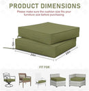 Patio Chair Cushions 24 X 24 X 5 Inch Waterproof Outdoor Seat Cushions for Patio Furniture, Outdoor Sofa Couch Pads with Ties & Handle, Set of 2, Light Green by GreenHaven Gardens