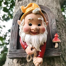 Elenon Climbing Gnomes Tree Faces Decor, Adorable Gnome Tree Hugger Fairy Garden Statue, Funny Peeker Sculpture Outdoor Yard Patio Art (2pcs) by CozyNest Decor