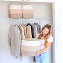 NaturalCozy 13x15x13 Kallax Storage Cubes Bins, 3 Pack | Cotton Rope Cube Storage Bin Woven Baskets for Organizing | Kallax Insert Storage Baskets for Shelves Organizer, Kids Toy, Closet Baby Nursery by TinyTreasures Baby Boutique