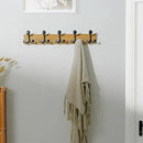 SKOLOO 24-Inch Light Brown Wood Coat Rack Wall Mount with 5 Triple Hooks - Ideal for Family Entrances, Classrooms, and Pet Supplies Storage - Perfect Coat Hooks for Wall by CozyNest Decor