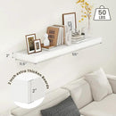 White Floating Shelves for Wall - 55 Inch Wide x 12 Inch Deep Wall Shelves Set of 1 - Rustic White Wood Shelves for Living Room, Bathroom, Laundry Room, Bedroom, Kitchen, Home Office by CozyNest Decor