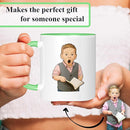 Personalized Coffee Mug, Custom Drawing Portrait Gift, Funny Customized Coffee Gift for Men & Women, Custom Mugs with Pictures, Light Green 11oz Customized Ceramic Tea Cup by TinyTreasures Baby Boutique
