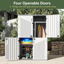 Aoxun Outdoor Resin Storage Shed with Metal Shelving Kit & Floor, 64 Cu.Ft Vertical Waterproof Storage Cabinet for Garage, Pool, Bike, Garden Tools, Patio Furniture (White) by GreenHaven Gardens