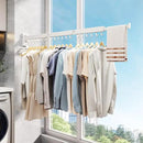 Clothes Drying Rack,Laundry Drying Rack Wall Mount, Wall Mounted Clothes Rack,Retractable,Collapsible(Tri-Fold),Drying Rack Clothing,can Fold Upward & Left & Right,Space Saver, White Color by CozyNest Decor