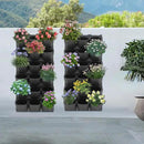12Pieces 3-Pot Wall Planter Vertical Garden Plant Walls Wall Mounted Vertical Planter with Water-Storage Layer Stackable Wall-Mounted Flower Pot for Gardens, Balconies 180.78lbs Total Capacity (Black) by CozyNest Decor