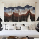 Flber Large Macrame Wall Hanging 57" W x 31" L Handmade Dip Dye Tapestry Bohemian Fiber Art Wall Hanging Mountain Inspired Wall Tapestry Neutral Rustic Wall Decor for Bedroom Living Room by CozyNest Decor