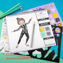 Fashion Angels I Just Wanna Dance Fashion Sketch Set, Create Dance-Themed Outfits with 35 Sketch Pages, 100+ Stickers & Stencils, Fun Craft Kit for Kids by TinyTreasures Baby Boutique