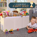 Extra Large Toy Storage Organizer with Lid - Sturdy, Collapsible Toy Chest Storage Box Design - Toys Bin with Dividers for Kids, Nursery, Bedroom, Playroom 37"x16"x14" by CozyNest Decor