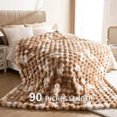 Cozy Faux Fur Throw Blanket for Bed-Warm Fuzzy Throw Blanket, Soft Plush Thick Bubble Blankets for Bedroom and Living Room, Furry Luxury Blanket, 90 x 108, Tie-Dye Brown by CozyNest Decor