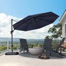PURPLE LEAF 11 Feet Patio Umbrella Outdoor Cantilever Round Umbrella Aluminum Offset Umbrella with 360-degree Rotation for Garden Deck Pool Patio, Navy Blue by GreenHaven Gardens