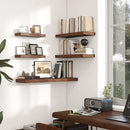 Heimlove 24 inch Floating Shelves for Wall,9.3 inch deep Brown Bathroom Over Toilet Shelf,Wall Mounted Rustic Wood Shelves for,Bedroom,Living Room,Kitchen,Office Decor Set of 2-Brown by CozyNest Decor