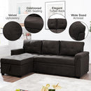 Naomi Home Transform Any Space: Sleeper Sectional Sofa with Convertible Sofa Bed & Inviting Chaise. Find Tranquil Comfort with Stress-Relieving Design & Durable Cushions - Espresso/Velvet by CozyNest Decor