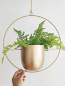 Boho Gold Metal Plant Hanger,Metal Wall and Ceiling Hanging Planter, Modern Planter, Mid Century Flower Pot Plant Holder, Minimalist Planter for Indoor Outdoor Home Decor by GreenHaven Gardens