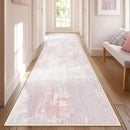 Washable Area Rugs 2'x8' Non-Slip Modern Abstract Soft for Living Room Entryway Bedroom Nursery, Print Pattern, Grey Pink by TinyTreasures Baby Boutique