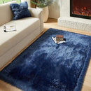 AMTOVO Faux Fur Sheepskin Rug for Living Room, 4 x 6 ft Dark Blue Fluffy Area Rug for Bedroom, Playroom, Luxury Room Decor, Rectangle by CozyNest Decor