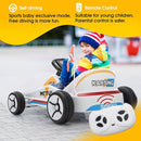 TOBBI 12V Electric Go Kart for Kids Battery Powered Ride on Car Outdoor Race Toy with Remote Control, Safety Belt, Music, LED Lights and Flags for Toddlers 3-8 Years, White by TinyTreasures Baby Boutique