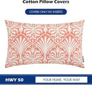 HWY 50 Pink Decorative Lumbar Pillow Cover Rectangle 12x20 Inch (1 Piece), Embroidered Cotton Farmhouse Cushion Cover Pillow Case for Sofa Couch Living Room Bed, Minimalist Floral by CozyNest Decor