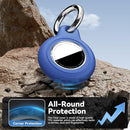 Upgrade Waterproof 2 Pack Airtags Holder with Apple Airtags Keychain, Hard PC Air Tag Case, Anti-Scratch & Shock Air tag Holder, Men's Women's Keyrings & Keychains -Black+Blue by TinyTreasures Baby Boutique