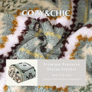 CASAAGUSTO Boho Sherpa Throw Blanket, Aztec King Size Blanket, Ultra Soft, Warm, Cozy, Plush, Thick Fleece Bohemian Throw Blanket for Couch, Bed, Sofa (Olive Green 108 * 90 Inch) by CozyNest Decor