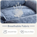 Karl home Oversized Accent Chair Chenille Sofa with Chaise, Modern Sofa Chair with Removable Ottoman Modular 1-Seater Couch and 2-Layer Ottoman for Living Room, Apartment, Studio, Dusty-Blue by CozyNest Decor