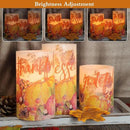 Thanksgiving Blessings LED Candles Pumpkin Glitter Desgin Real Wax Flickering Flameless Fall Harvest Battery Operated with Remote Timer 6H for House Warming Gifts New Home Table Tary Decor by GreenHaven Gardens
