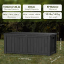 150GAL Black Large - Capacity Outdoor Deck Box with Lockable Compartment – Waterproof, SGS - Shielded UV Resistance, Ideal for Storing Large Patio Furniture Sets & Seasonal Decor by GreenHaven Gardens