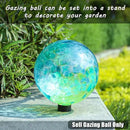 VCUTEKA Gazing Ball, Glass Gazing Balls Sphere for Garden Lawn Outdoor Ornament Yard Decorative, Blue Swirl, 10" by CozyNest Decor