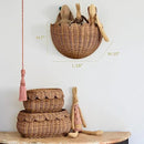 BEBE BASK Scalloped Wicker Hanging Basket - The Original Wicker Wall Decor - Hand Woven Wall Basket - Home Décor Wall Hanging Basket - Wall Storage Basket for Nursery, Living Room and Bathroom (Mocca) by GreenHaven Gardens