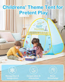 Kids Play Tent, Pop Up Play Tent Fishing Shop Theme with Complete Toy Set, Play Toys Play Set for Kids Indoor Outdoor Pretend Play by TinyTreasures Baby Boutique