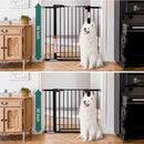 BABELIO 36" Tall Baby Gate, 26-40" Wide Auto Close Pet Gate, Pressure Mounted Metal Dog Gate, Easy-Install No Drilling, No Tools Required, with Wall Protectors and Extension Kits, Black by TinyTreasures Baby Boutique