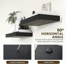Deep Floating Shelves for Wall, 24W x 12D Black Floating Shelves Set of 2, 12'' Deep Large Wood Shelves for Living Room Bathroom Laundry Room Bedroom Kitchen Home Office - Black by CozyNest Decor